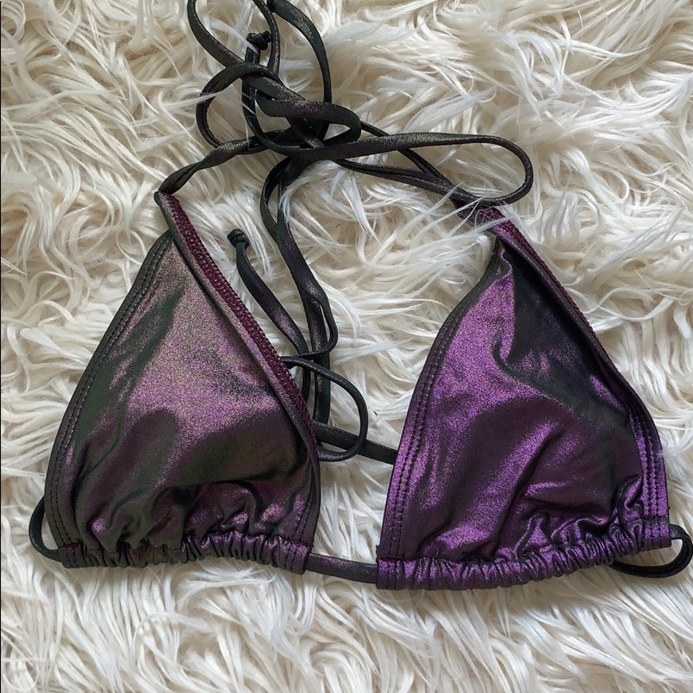 Fashionnova purple shimmer bikini top